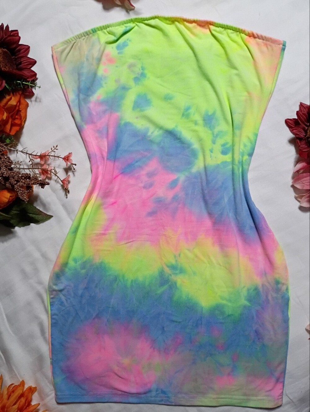 NWOT Pastel Tie-Dye Mini Dress in Blue, Pink, Green